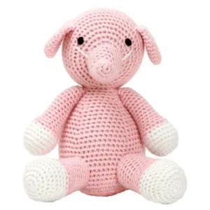 Hæklet bamse -- Elefant (baby lyserød)