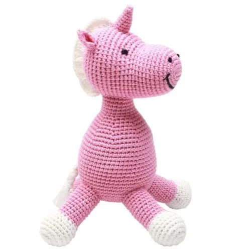 Hæklet enhjørning (pink)