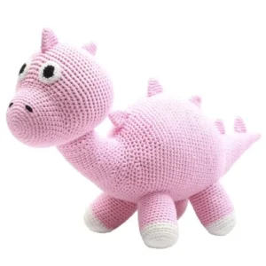Hæklet XL dino (lyserød)