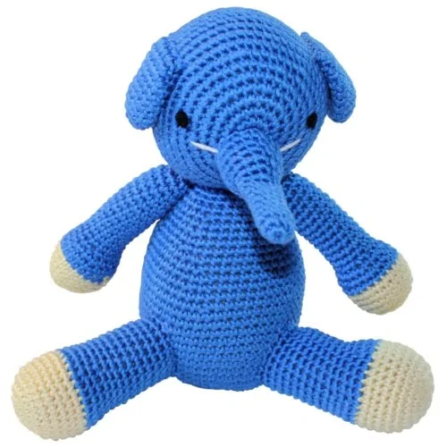 Hæklet XL elefant (blå)