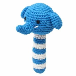Hæklet rangle -- elefant (blå)