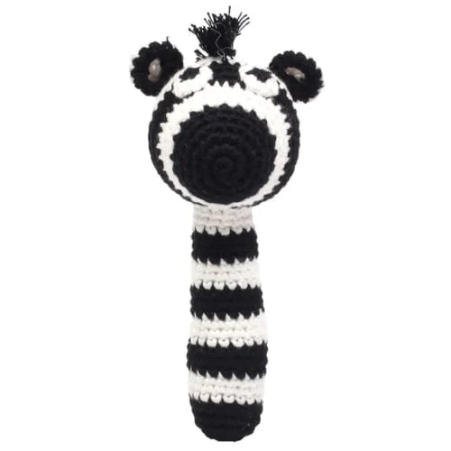 Hæklet rangle -- zebra
