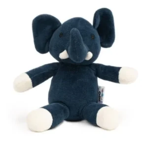 Økologisk velourbamse -- mørkeblå elefant