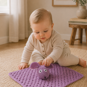 Baby med nusseklud kanin