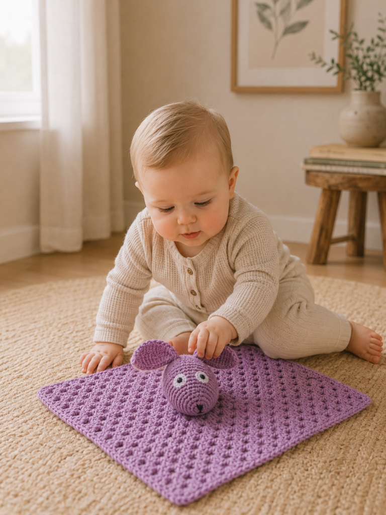 Baby med nusseklud kanin