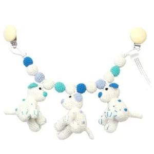 Hæklet barnevognskæde med dalmatiner brødre