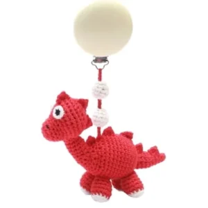 Hæklet Dino Ophæng (rød)